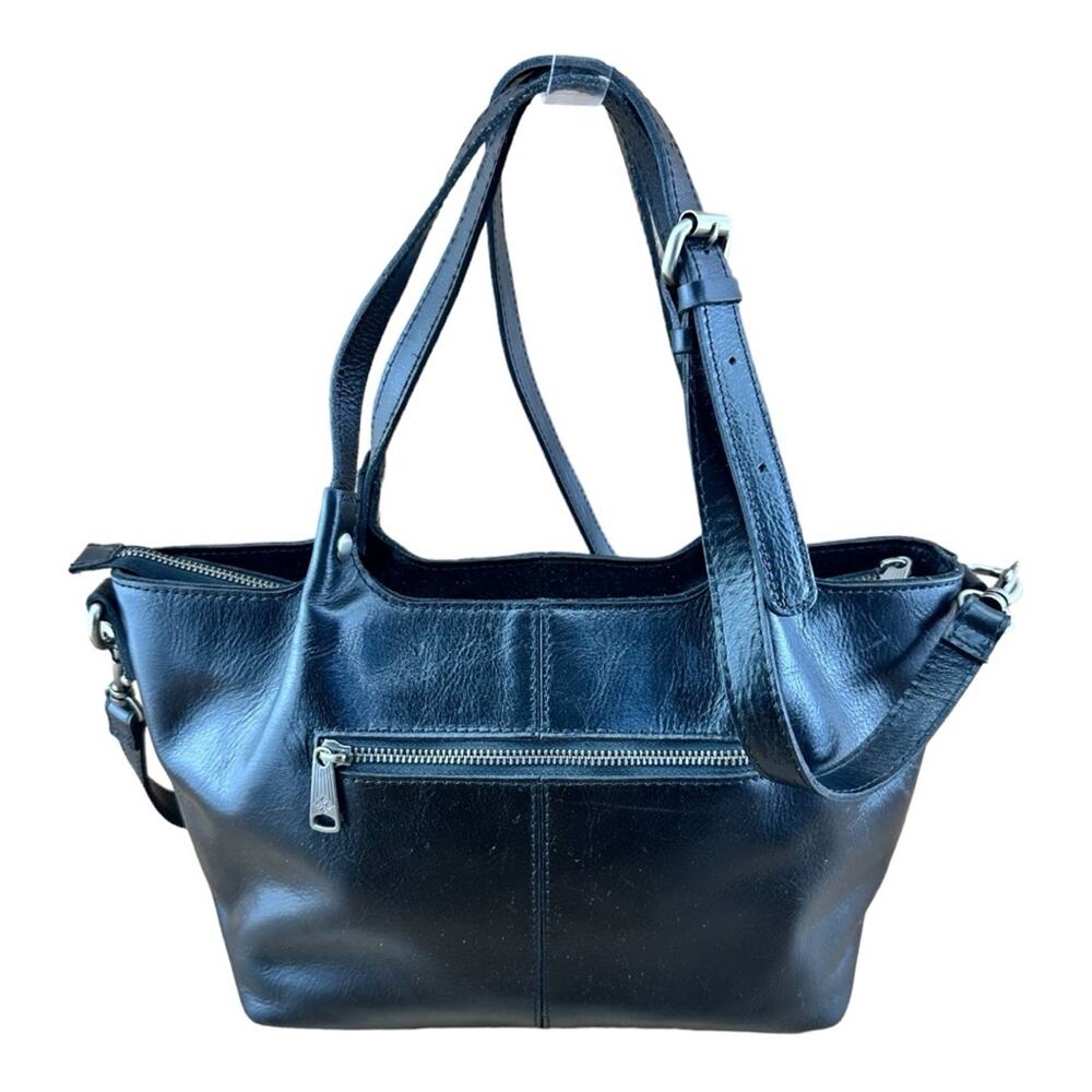 Patricia Nash Argenta Distressed Leather shoulder Satchel Dustbag  Black Leather